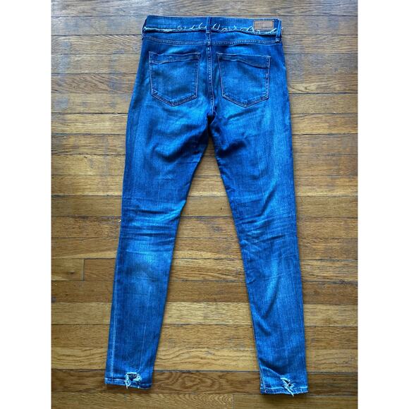 EXPRESS Distressed Stretch Mid-Rise Denim Leggings sz 6R - Picture 11 of 16